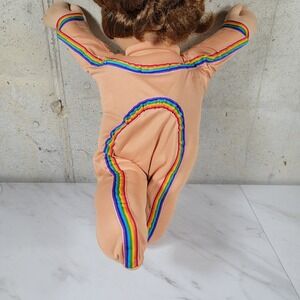 Cabbage Patch Kids Boy Girl Doll CPK tan Poseable Rainbow Outfit Clothes vtg
